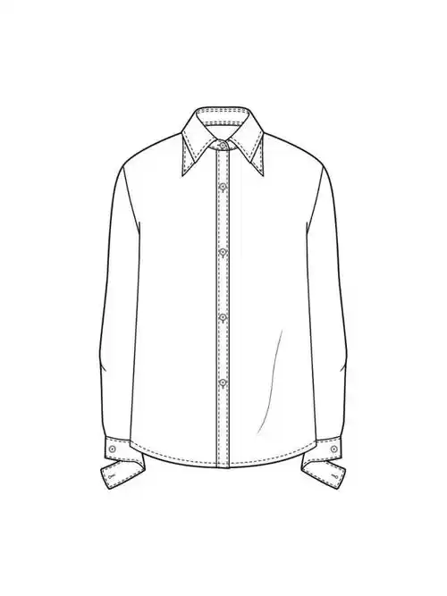 180款衬衫款式图大全服装平面款式图线稿