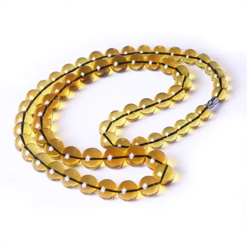 41.80g 8-11mm 缅甸琥珀 金蓝珀 圆珠项链 hp1398【中缅胞波节】