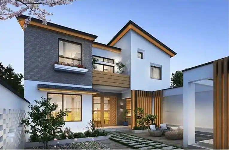 二层现代田园风格的别墅设计