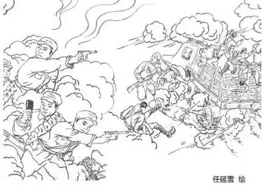 军人打仗时候的简笔画