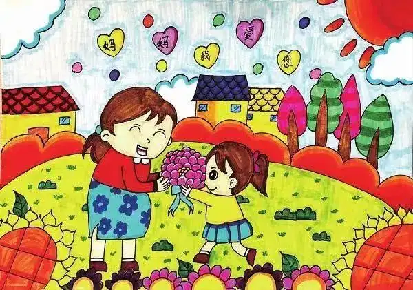 妈妈我爱你的每一个样子看孩子们画笔下的浓浓母爱