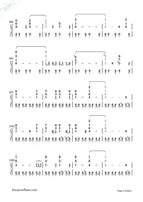 the phantom of the opera-歌剧魅影 原声带双手简谱预览5