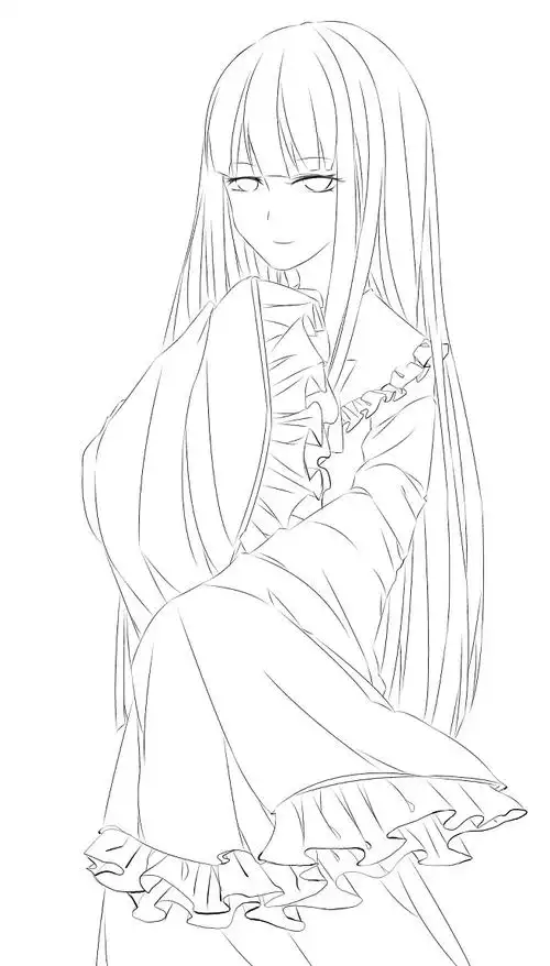 古风黑白纯线稿