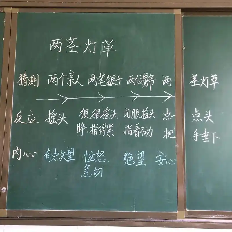 五下《两茎灯草》板书设计