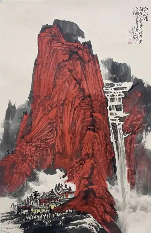 古有李可染万山红遍,今有郭红星中国红遍_国画_作品_创作