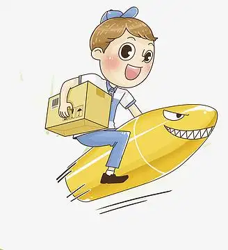 手绘卡通快递员素材_手绘卡通快递员图片元素-觅元素