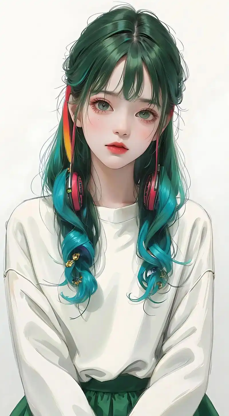 绿色系女孩手机壁纸来咯#送你一张壁纸 #高清壁纸 #手机壁纸 - 抖音