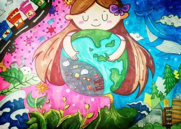 童心绘环保丨全市中小学生环保绘画大赛作品赏析(42)_巩义市_保护