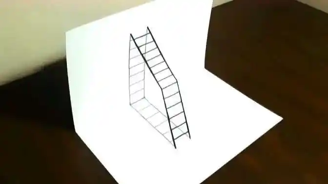立体图形怎么画 简单:超级简单的梯子立体画,以假乱真-教育视频-搜狐