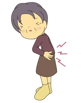 照片素材(图片): 克莱艺术 女子 前辈 腰痛 文字