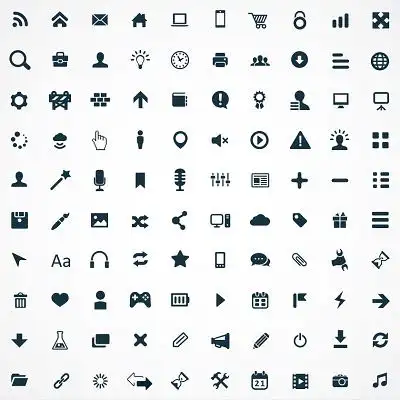 100个精美简洁ui设计矢量小图标素材