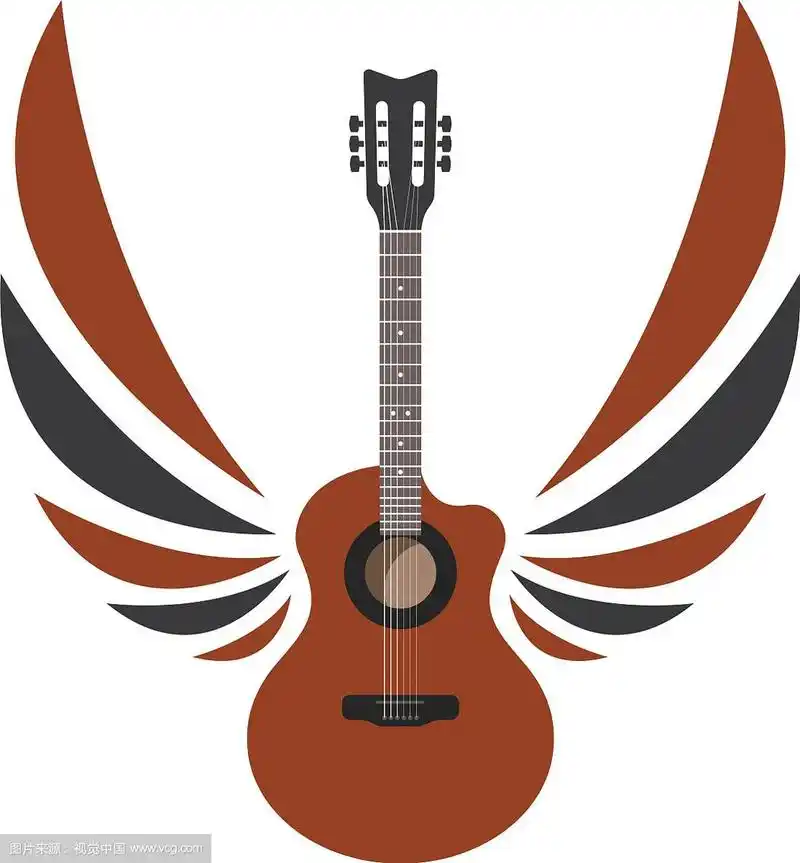 吉他图标logo设计