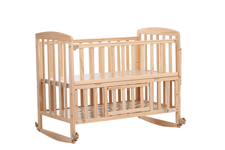 好事达 实木童床 可调节床板防啃条护栏摇摇床