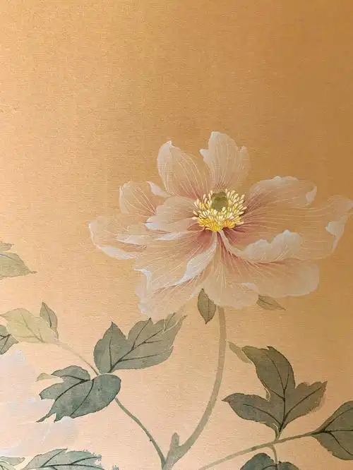 国画没骨画白牡丹之舞动美