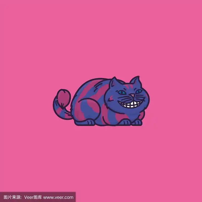 柴郡猫卡通矢量插图