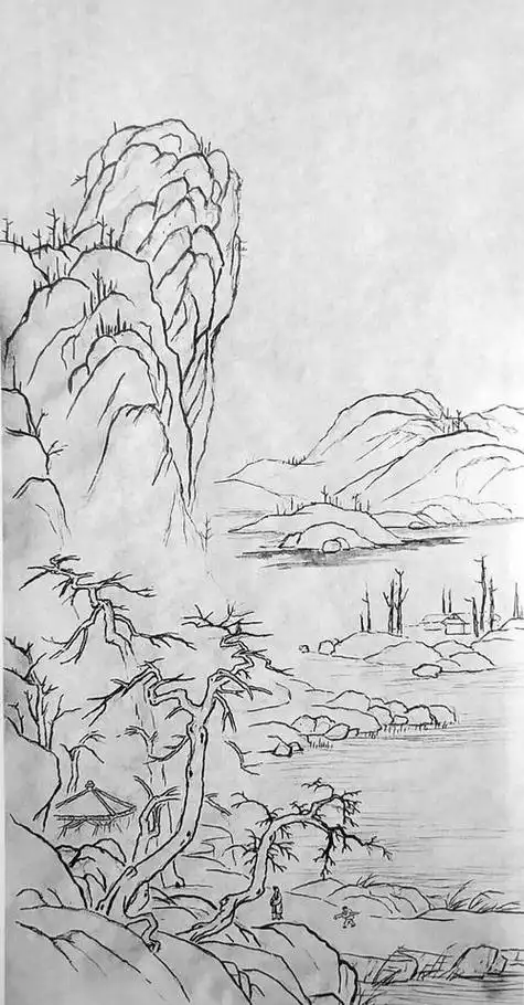 应化山川——周逢俊,周扬波山水画写生作品展钢笔素描,临摹山水画铅笔