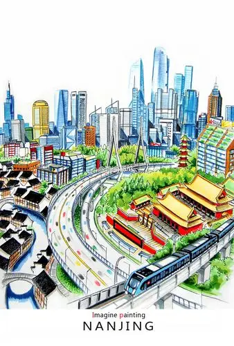 一张手绘图说明了南京全貌