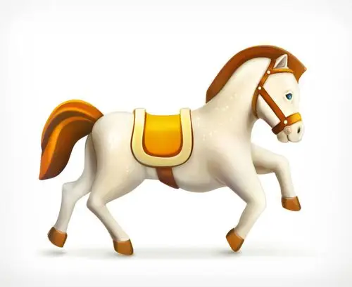 创意矢量卡通白马