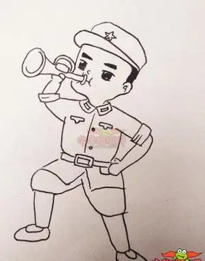 红军战士怎么画红军战士简笔画步骤