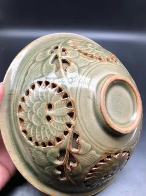 耀州窑镂空雕刻隔热碗,尺寸如图欢迎行家鉴真假_图片_价格_评级-陶瓷