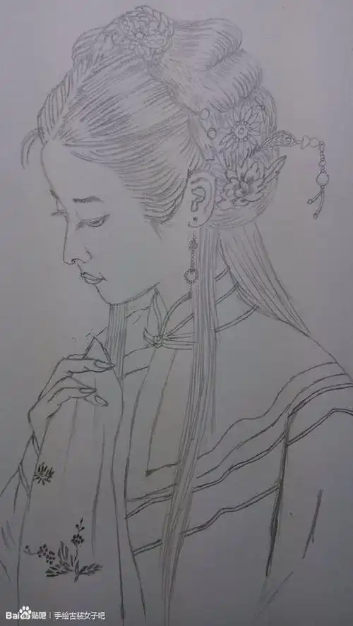 手绘古装女子