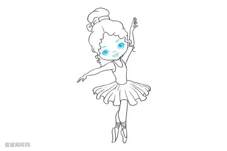 跳芭蕾舞的小女孩怎么画