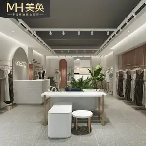 服装店装修设计效果图女装实体店铺室内门头创意形象设计现代简约