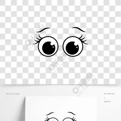 卡通动漫可爱圆形大眼睛眉毛素材eyesclipart