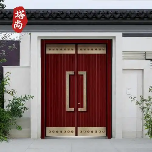 仿古中式农村自建建房别墅铜门院子入户乡村庭院门