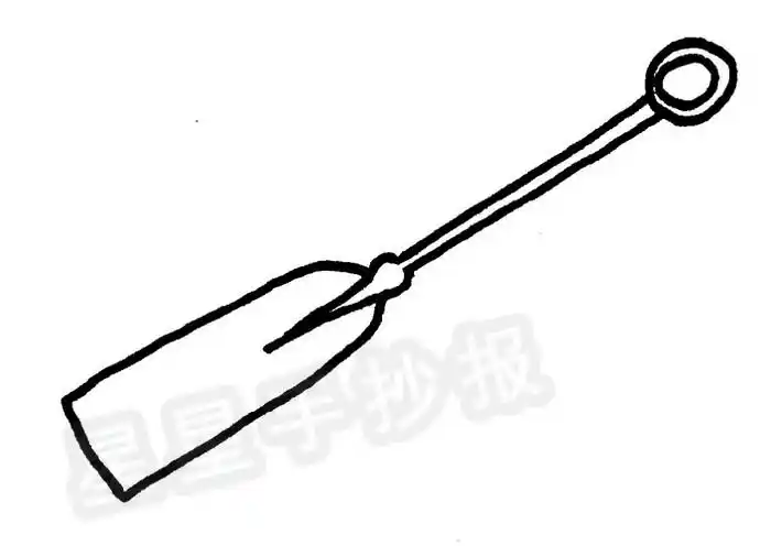 皮划艇单叶桨简笔画