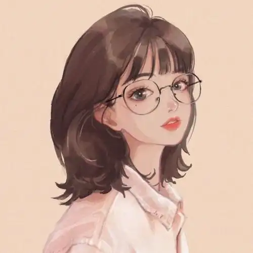 戴眼镜美瞳短发漂亮妹子头像