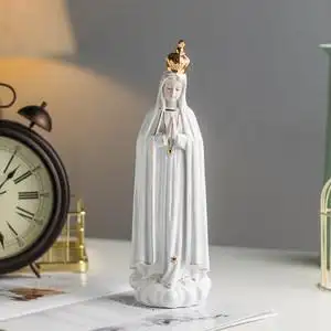 玫瑰法蒂玛圣母玛利亚圣像天主教圣物教堂家庭雕像陶瓷礼饰品摆件