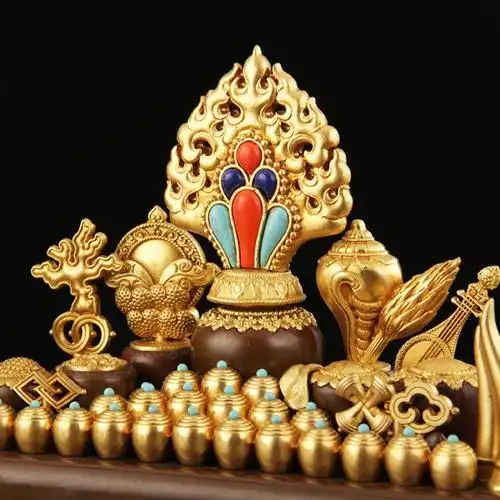 百宝纯铜宝座密宗法器摆件摩尼宝总集藏传佛教供佛装饰摆件