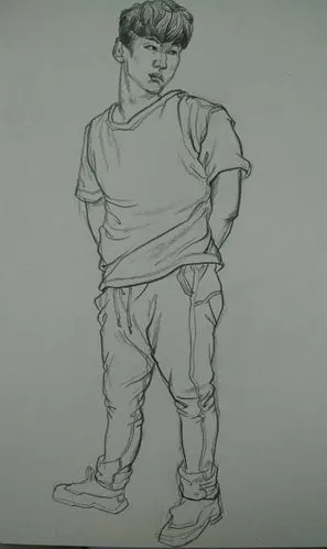 如何画站姿人物速写?