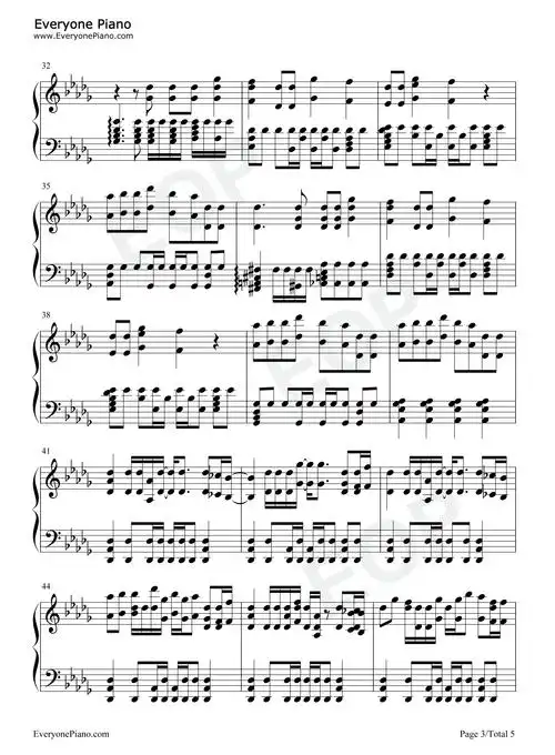 on the ground-rosé五线谱预览3