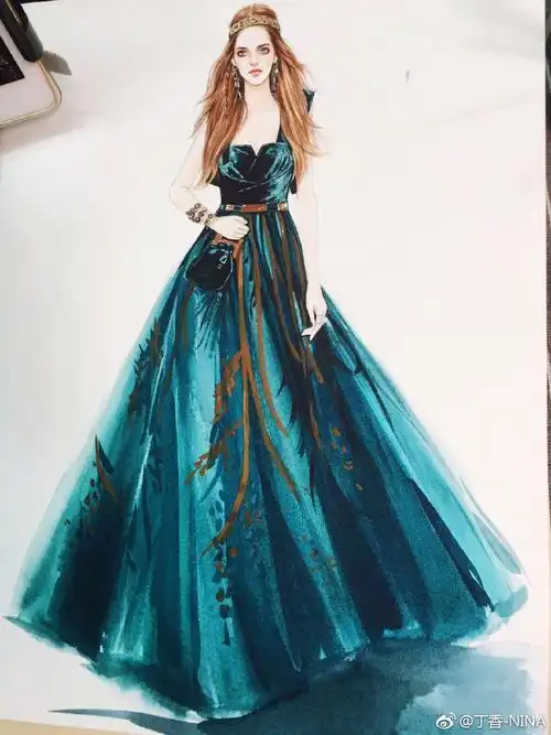 2017 couture——#丁香时装画教程##高级定制##服装插画##服装设计