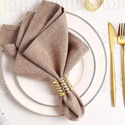 餐巾高档布折花口布餐厅样板西餐扣环擦杯布餐垫餐巾