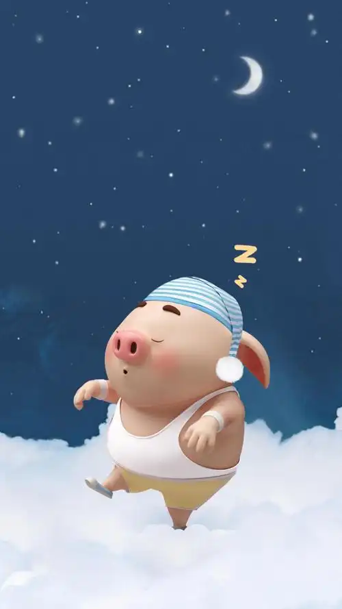 夜晚梦游的猪小屁,锁屏图片,手机壁纸-回车桌面