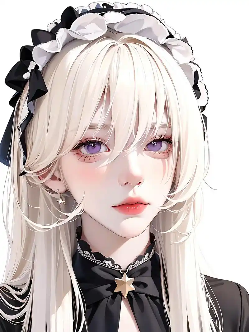 白发女仆,紫瞳第二期.女生头像壁纸#高清壁纸 #动漫女头 # - 抖音