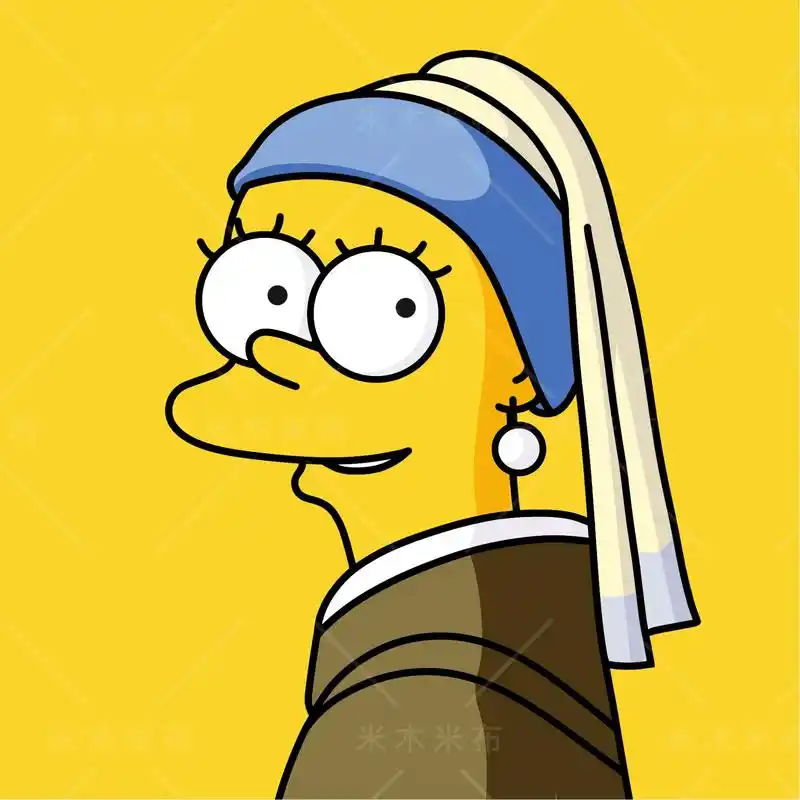 戴珍珠耳环的少女～#创作灵感 #辛普森一家 #卡通 #头像  - 抖音