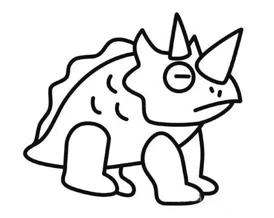 三角龙怎么画_三角龙的简笔画画法步骤图解侏罗纪恐龙之三角龙简笔画