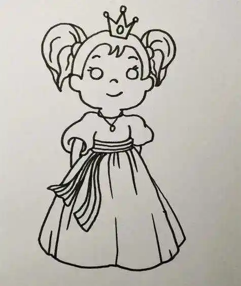 彩色美少女公主简笔画步骤教学 简单又漂亮公主简笔画怎么画