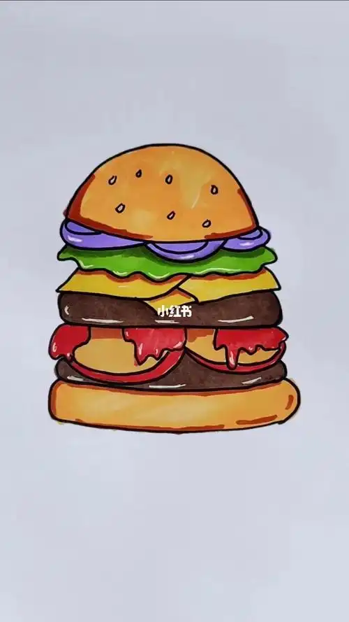 画 个简笔画 #简笔画教程  #简笔画  #儿童简笔画  #汉堡