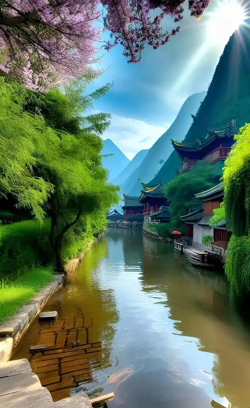 世外桃源,人间仙境.景色撩人,景不醉人自醉#唯美意境 #打卡 - 抖音