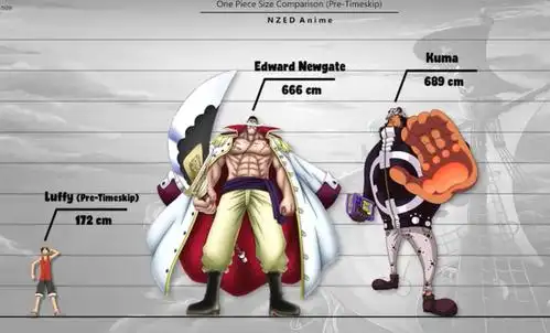 海贼王身高对比图,海王类以5000米称霸,路飞身高不及白胡子膝盖