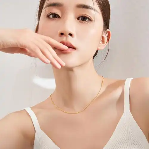 周六福黄金项链女款计价足金肖邦链简约素链颈饰金链子正品