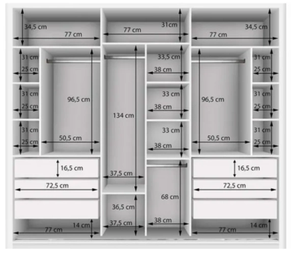 1,衣柜内部分区设计,分为过季衣物区