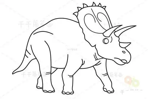 恐龙神奇宝贝恶魔角龙简笔画