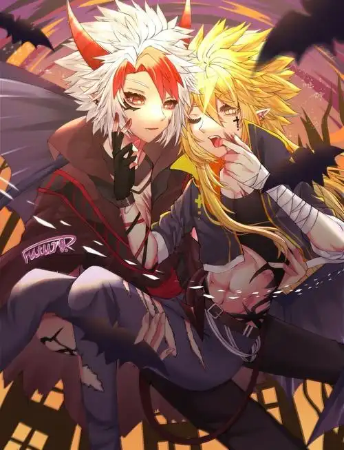 是参加活动的盖雷万圣节贺图,恶魔与吸血鬼