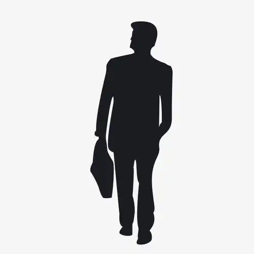 传统黑白男性人物头像剪纸画矢量素材戴礼帽男人的剪纸方法人物肖像